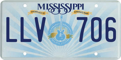 MS license plate LLV706