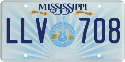 MS license plate LLV708