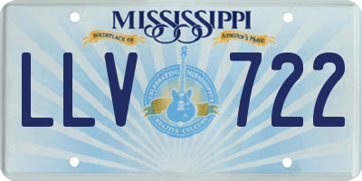 MS license plate LLV722