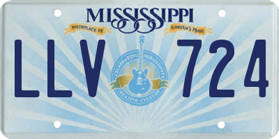 MS license plate LLV724