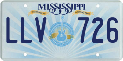 MS license plate LLV726