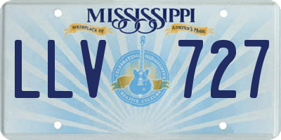 MS license plate LLV727