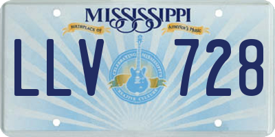 MS license plate LLV728