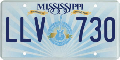 MS license plate LLV730