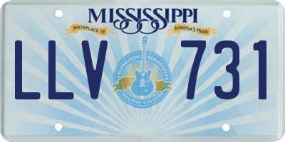 MS license plate LLV731