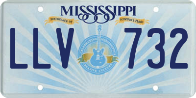 MS license plate LLV732