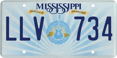 MS license plate LLV734