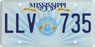 MS license plate LLV735