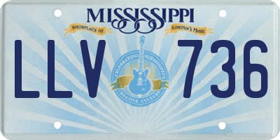 MS license plate LLV736