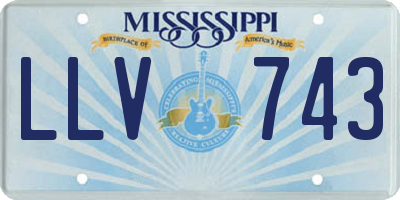 MS license plate LLV743