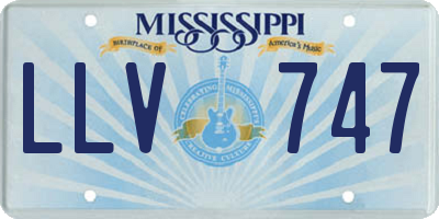 MS license plate LLV747