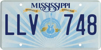 MS license plate LLV748