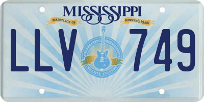 MS license plate LLV749
