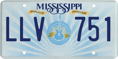 MS license plate LLV751