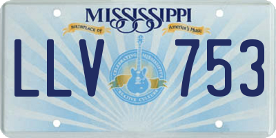 MS license plate LLV753