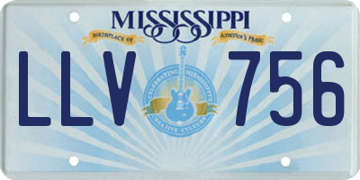 MS license plate LLV756
