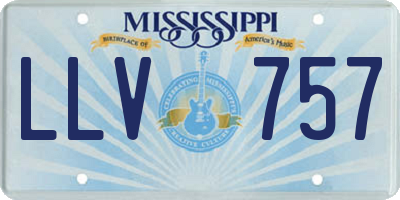 MS license plate LLV757