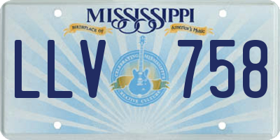 MS license plate LLV758