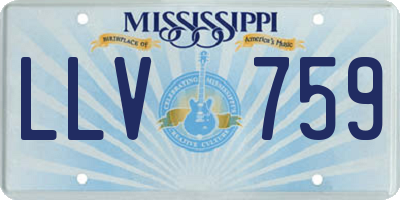 MS license plate LLV759