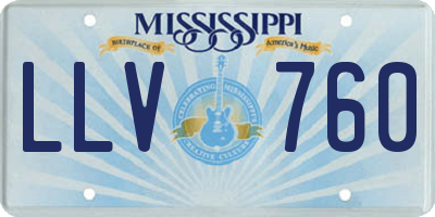 MS license plate LLV760