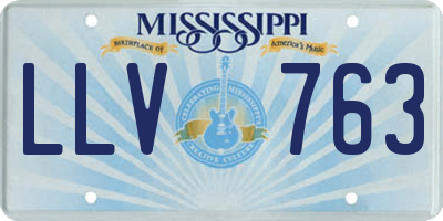 MS license plate LLV763