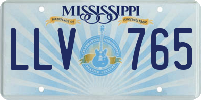 MS license plate LLV765