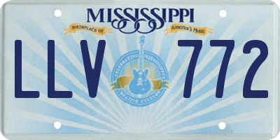 MS license plate LLV772