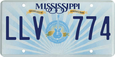 MS license plate LLV774