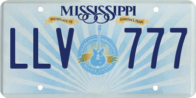 MS license plate LLV777