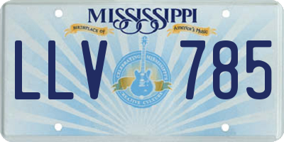 MS license plate LLV785