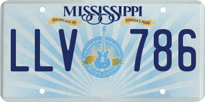 MS license plate LLV786