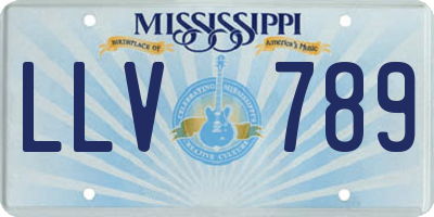 MS license plate LLV789
