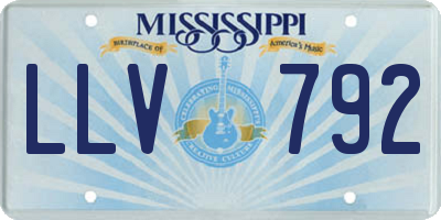 MS license plate LLV792