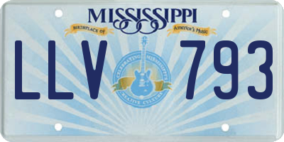MS license plate LLV793