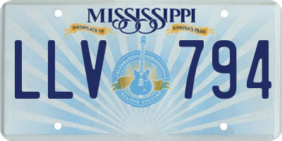 MS license plate LLV794
