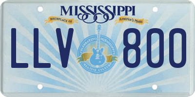 MS license plate LLV800