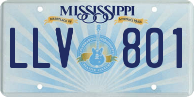MS license plate LLV801