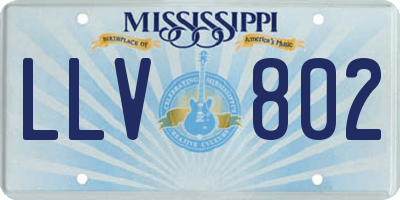 MS license plate LLV802