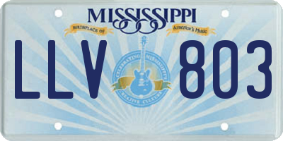 MS license plate LLV803