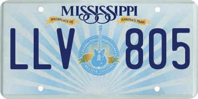 MS license plate LLV805