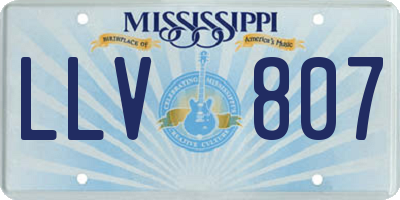 MS license plate LLV807