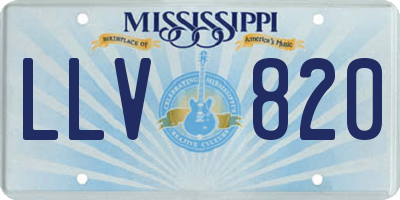MS license plate LLV820