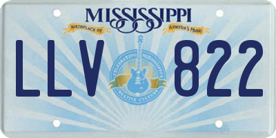 MS license plate LLV822