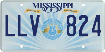 MS license plate LLV824
