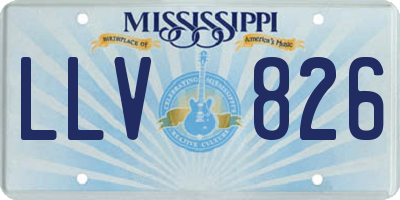 MS license plate LLV826