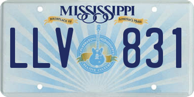 MS license plate LLV831
