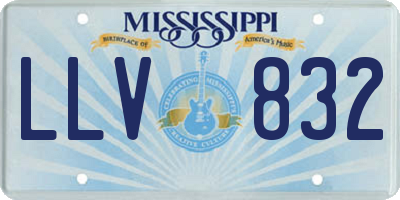 MS license plate LLV832
