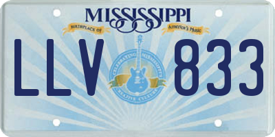 MS license plate LLV833