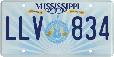 MS license plate LLV834