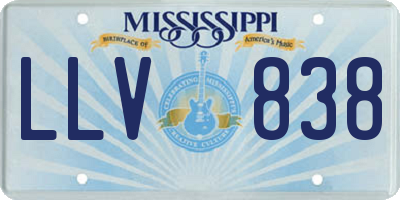 MS license plate LLV838